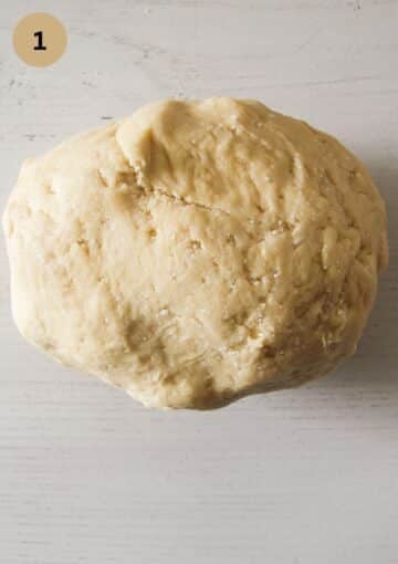 ball of cheese dough for making caraways crackers.