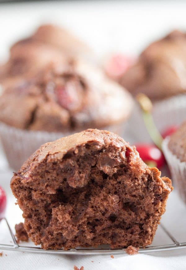 cherry muffins inside