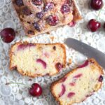 pinterest image for cherry cake with title underneath.