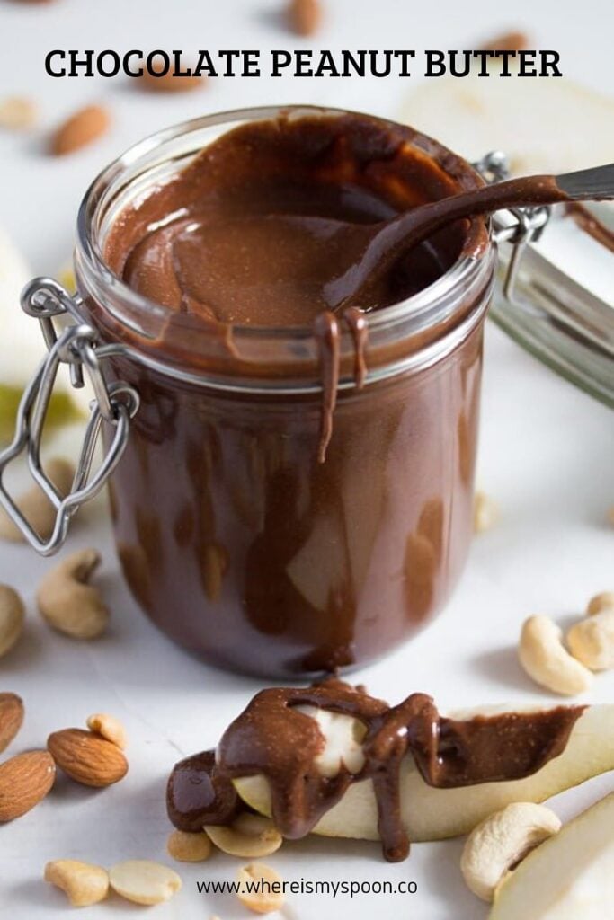 peanut butter chocolate spread in a jar
