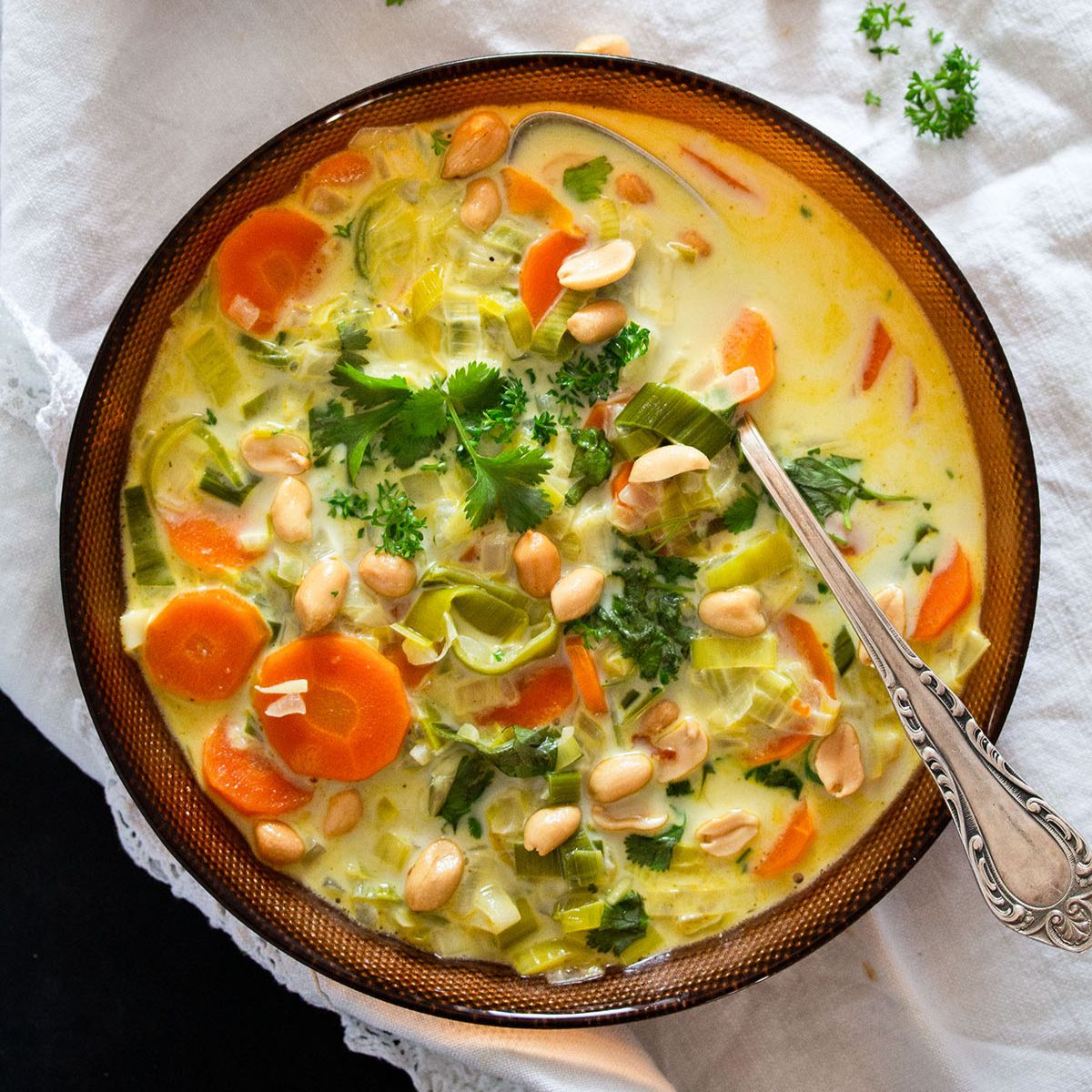 Peanut Soup with Whole Peanuts