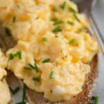 scrambled eggs on toast pinterest image.