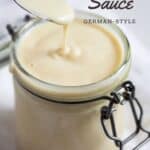 pinterest image with the title vanilla sauce.