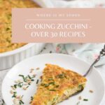 pinterest image with title for zucchini recipe round up.