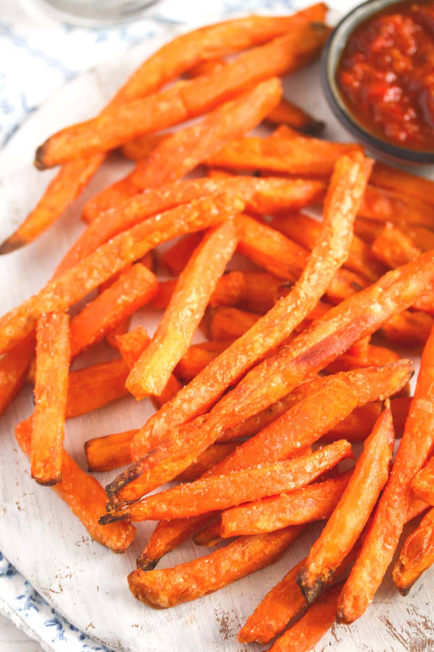 sweet potato fries served with chili dip.