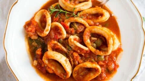 Calamari Stew in Tomato Sauce