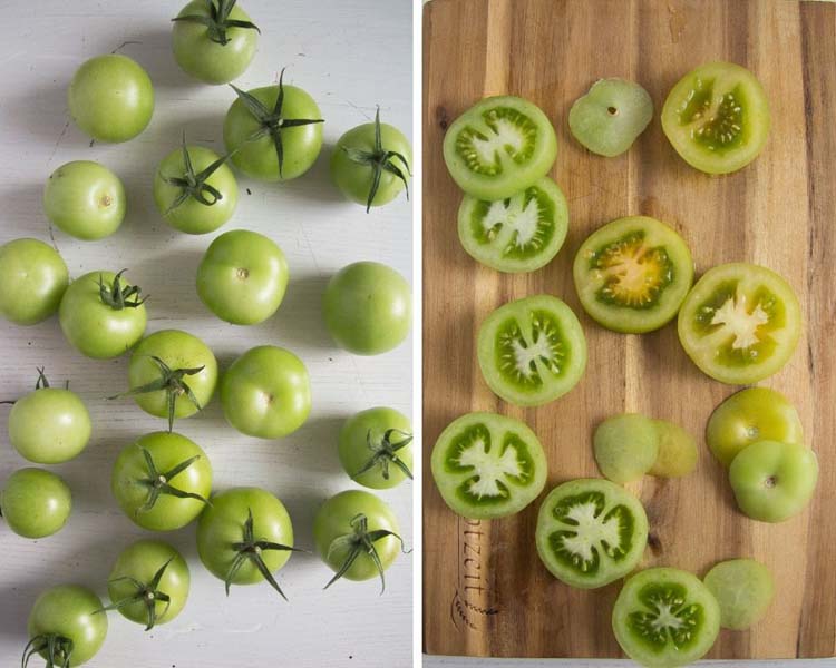 green tomato slices