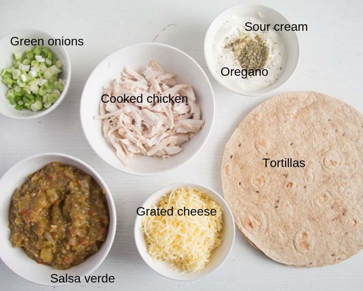 ingredients for green chicken enchiladas