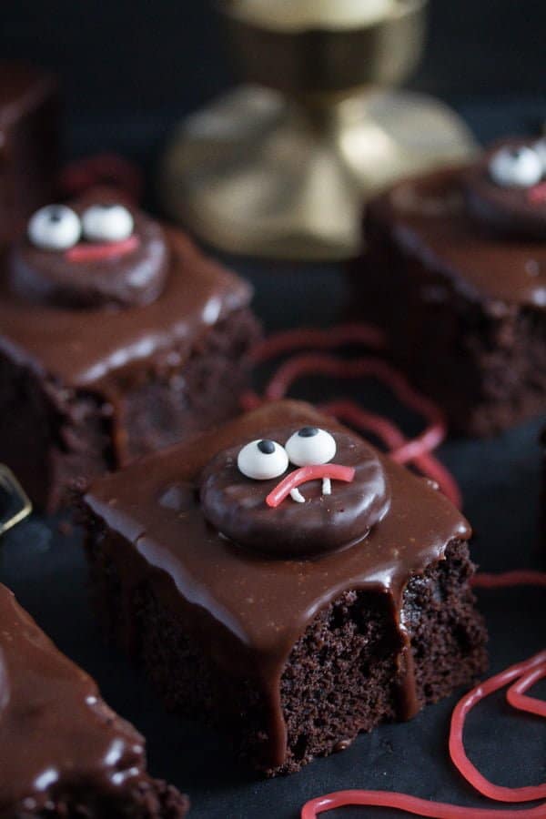 brownies with monster cookies on top