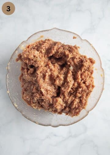 meatloaf mixture in a laege bowl.