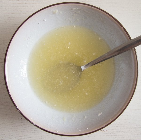 lime drizzle in a bowl