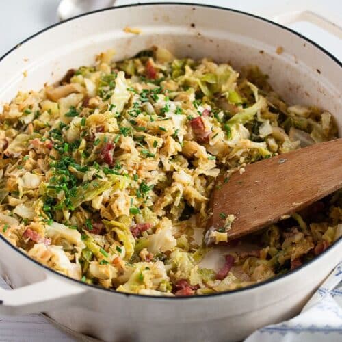 Sauteed Savoy Cabbage with Bacon - Where Is My Spoon