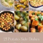 pinterest image of potato side dishes for the holiday season.