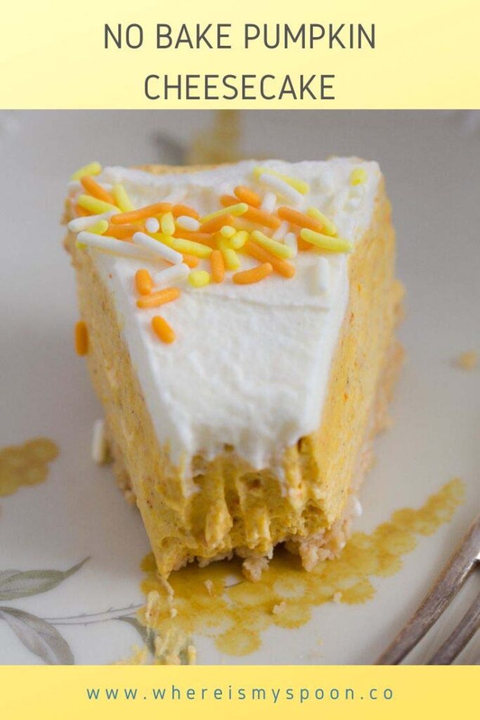 creamy slice of pumpkin cheesecake no bake