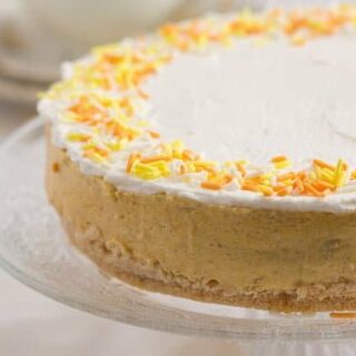 No-Bake Pumpkin Cheesecake with Gingersnap Crust