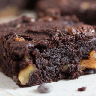 square of sweet potato brownies