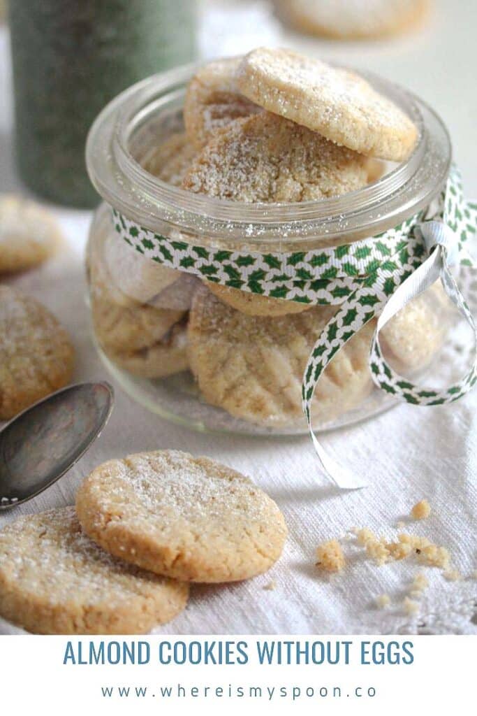 eggless cookies in a jar and on the table