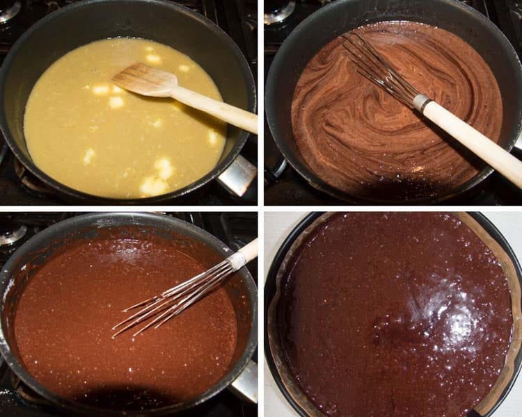 step by step making chocolate cake