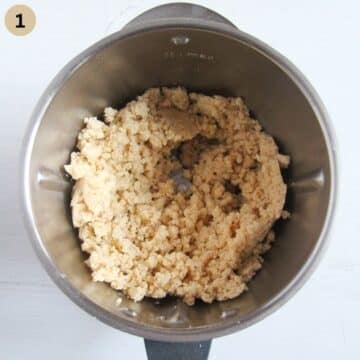 crumbly dough for making austrian vanilla crescent in a food processor.