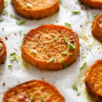 baked sweet potato slices with spices