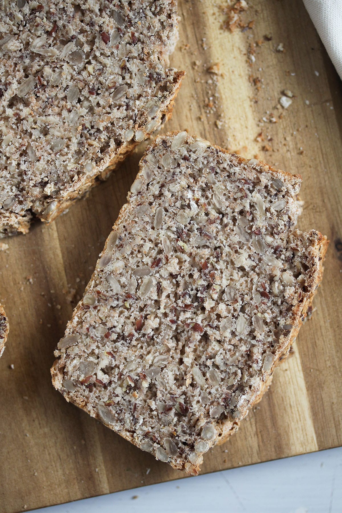 one slice of bread made with buckwheat.