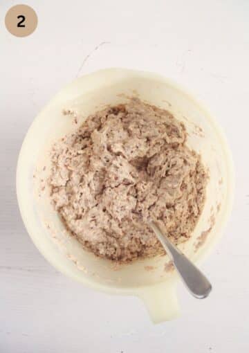 dough for buckwheat bread in a bowl.