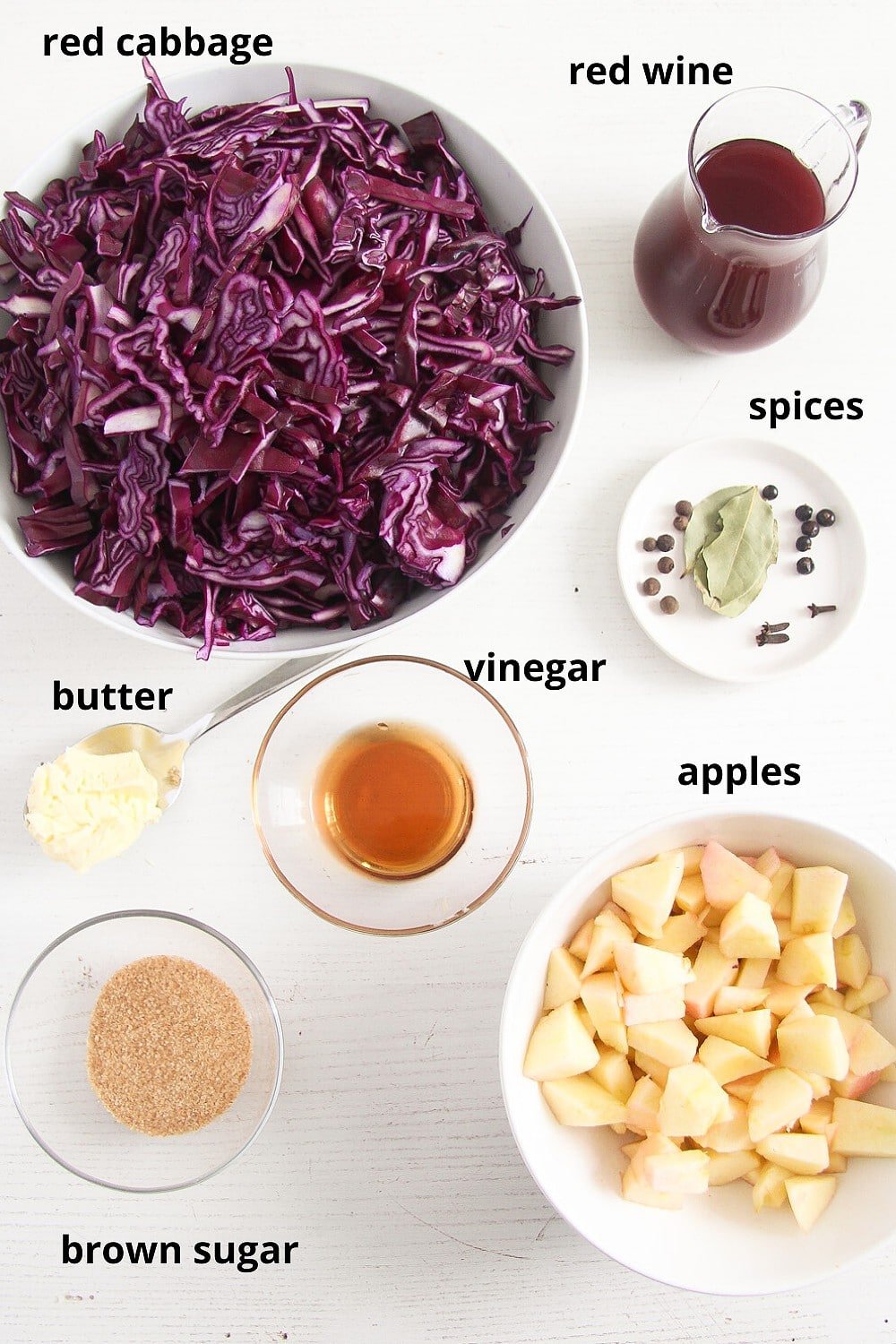 ingredients for german cabbage side dish