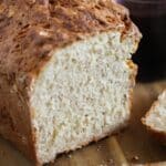 sliced oat bread without yeast showing the crumb.