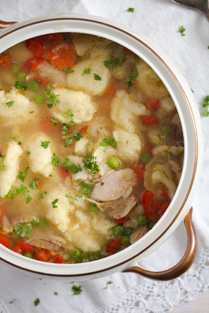 soup bowl with chicken vegetable soup