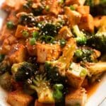 pinterest image with title for sweet sour broccoli.
