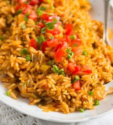 spicy rice with bbq sauce