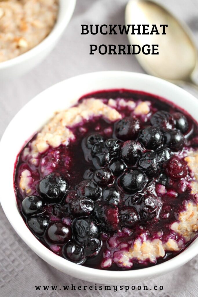 buckwheat porridge with blueberry sauce
