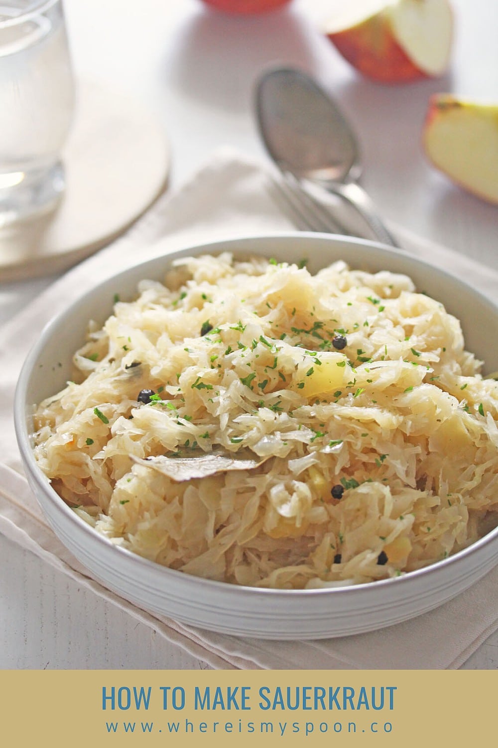 cabbage side dish in a large white bowl