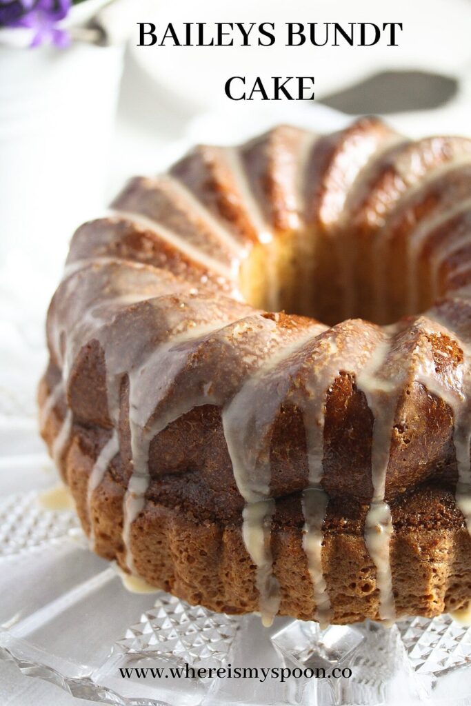 close up cake with baileys irish cream