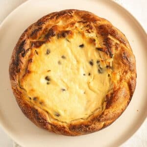 romanian pasca de pasti on a small white plate.