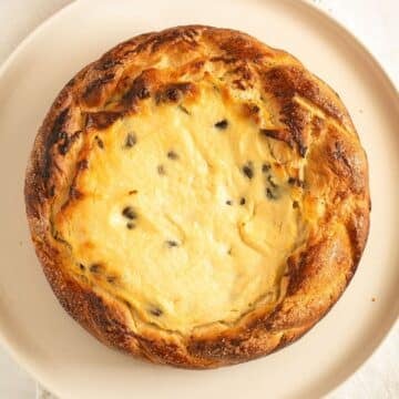 romanian pasca de pasti on a small white plate.