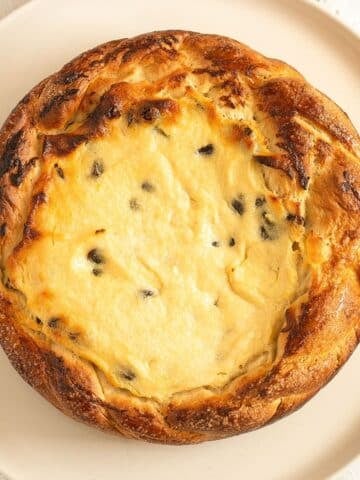 romanian pasca de pasti on a small white plate.