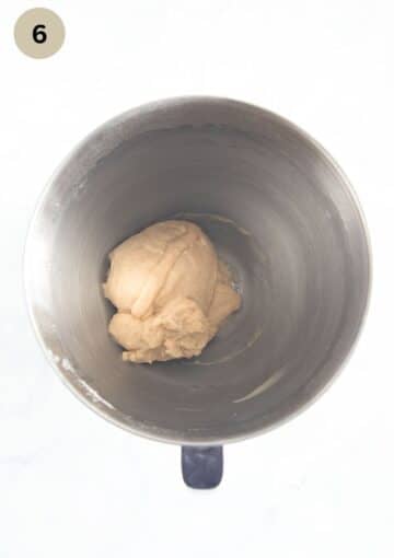 ball of yeast dough for pasca in a bowl before raising.
