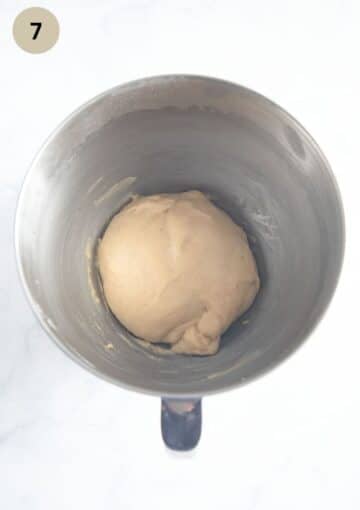 risen pasca dough in a large bowl.