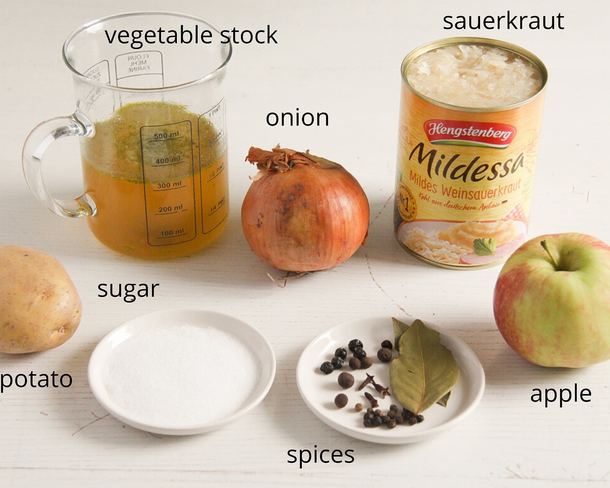 ingredients for making sauerkraut from a can