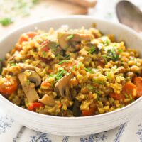 vegetable pilaf with brown rice