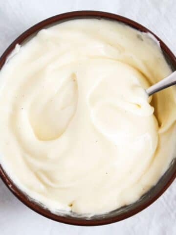 whole egg immersion blender mayonnaise in a small bowl.