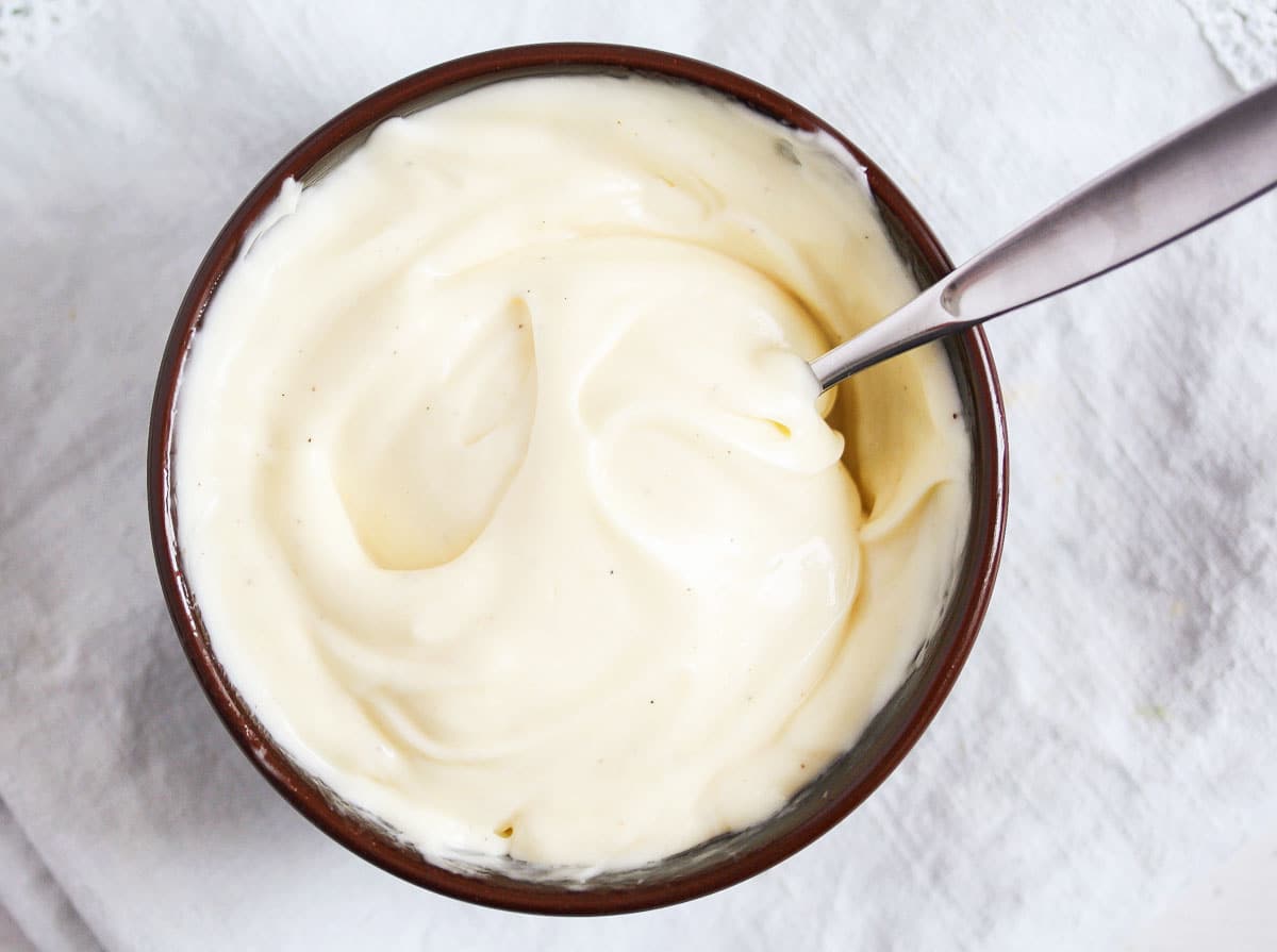whole egg mayo made with an immersion blender