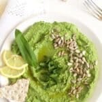 pinterest image with the title wild garlic spread.