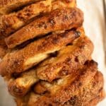pinterest image with the title the best plum bread.