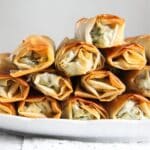 albanian byrek rolls stapled on a platter.