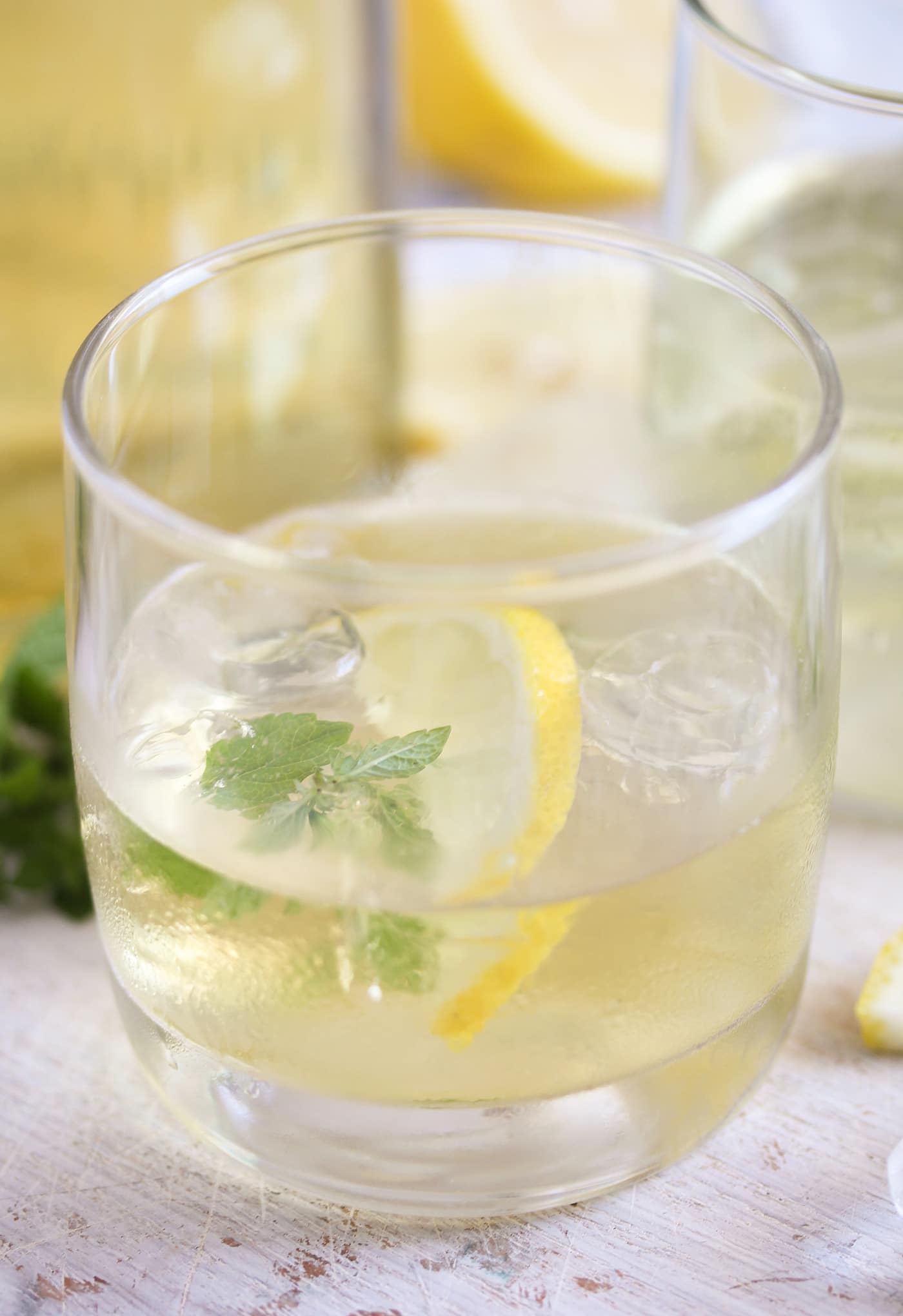 gin with lemon on the rocks