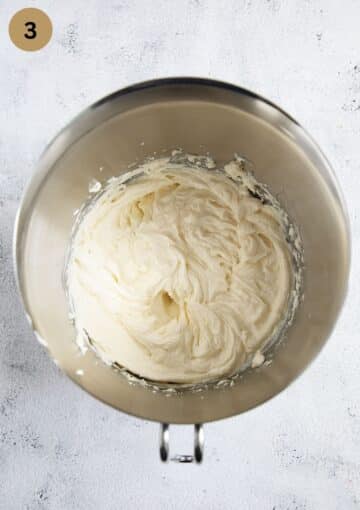 creamy stirred cream cheese and sugar mixture for baking.