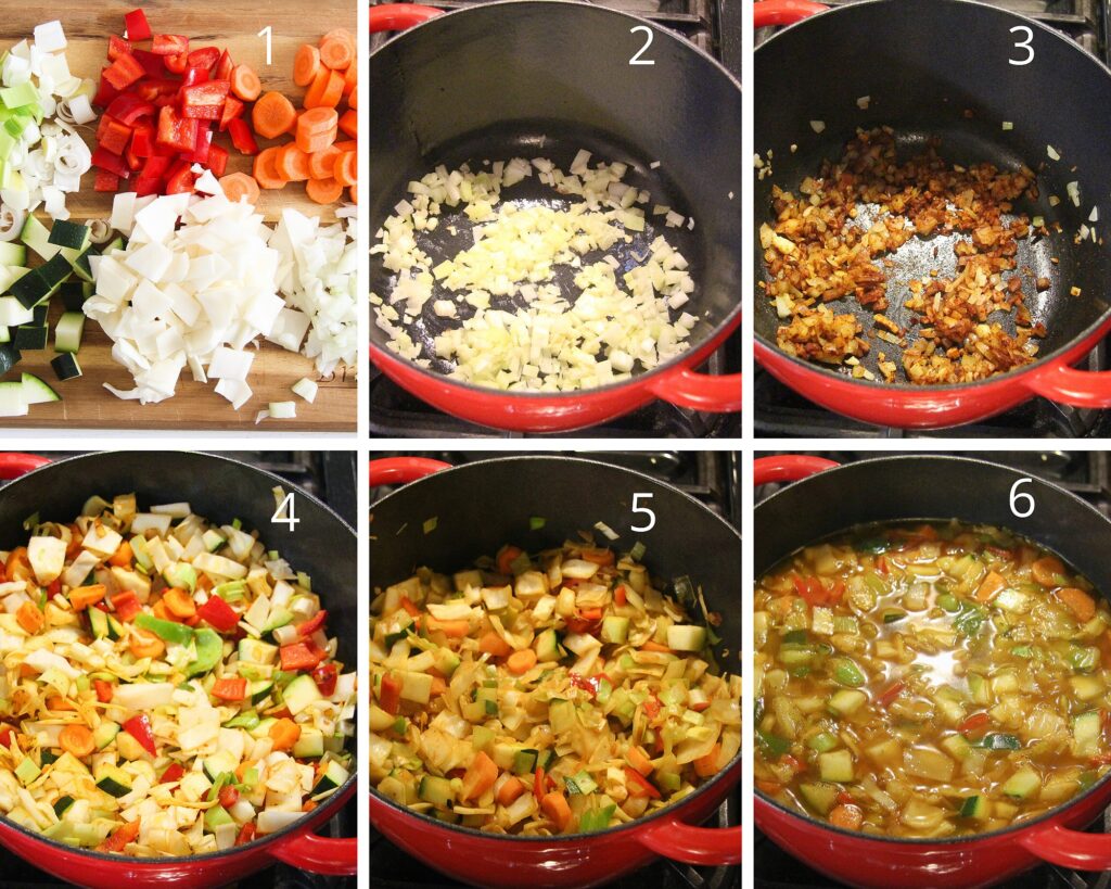 step by step making soup