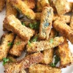 zucchini sticks breaded with breadcrumbs and air fried